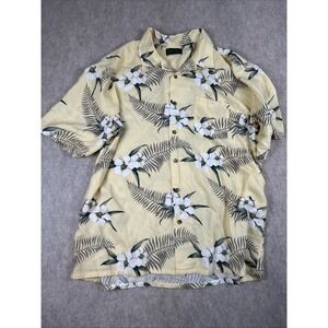 Scandia Woods Short Sleeve Island Classic Button-Down Shirt Yellow Size XL